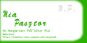 mia pasztor business card